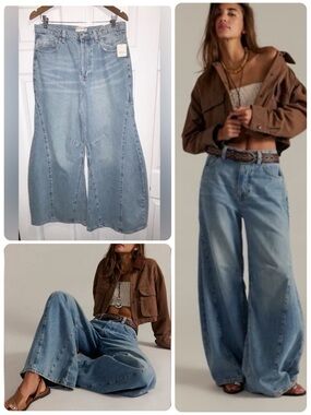 NWT We The Free People Eden Slouchy Wide Leg Flare Jeans Size 29 BRAND NEW